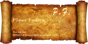 Plevo Fedóra névjegykártya